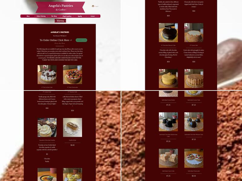 Angela's Pastries Menu