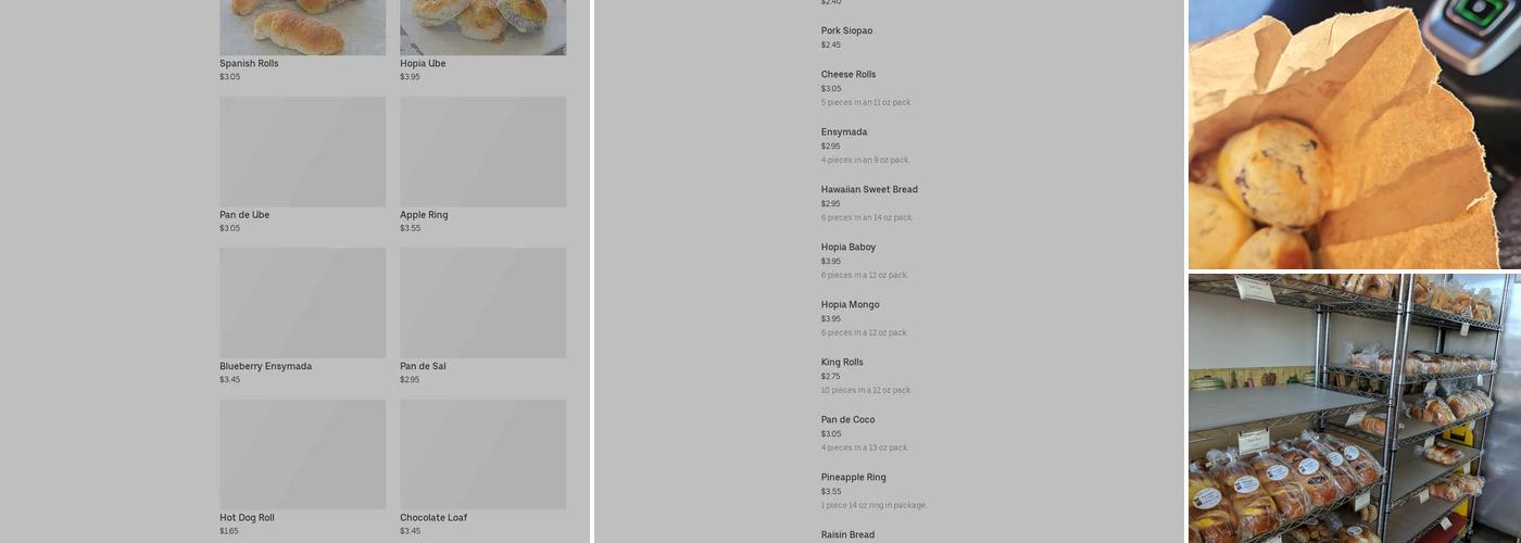 Gold'n Fresh Bakery Menu