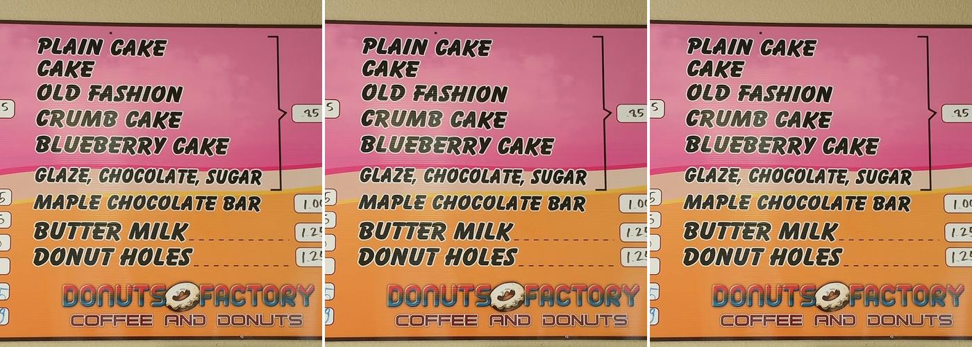 Donut Factory Menu