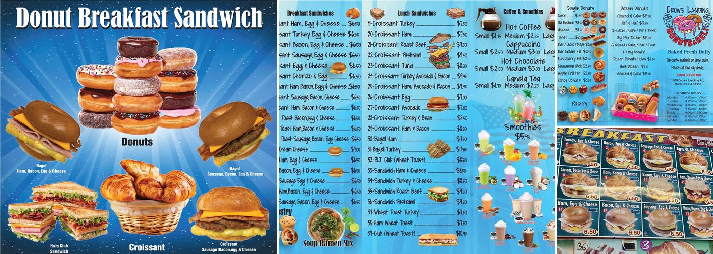 Crows Landing Donuts Menu