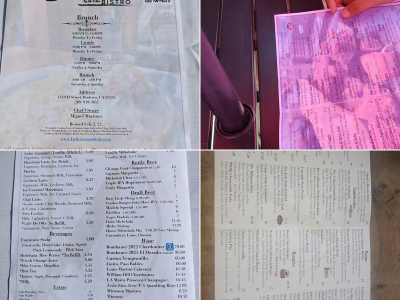 Delicioso Bistro Menu