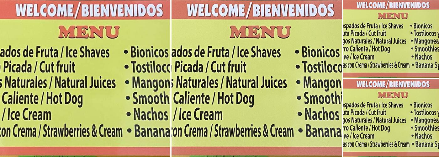Raspados el amigo Menu