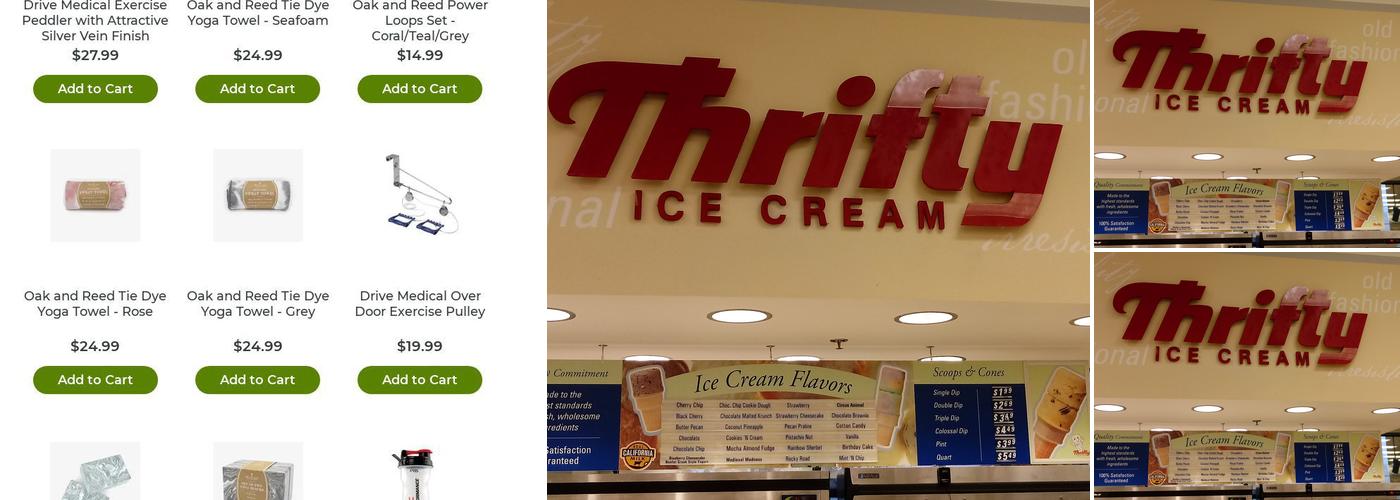 Thrifty Ice Cream Menu