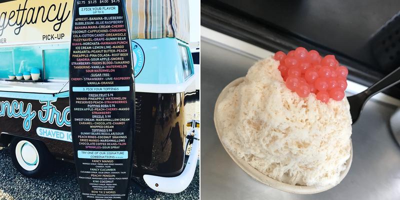 Fancy Frost Shaved Ice Co. Menu