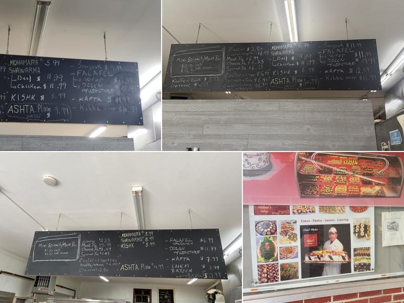Michael's Bakery Menu