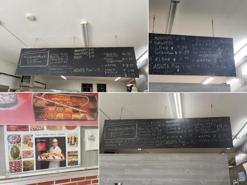 Michael's Bakery Menu