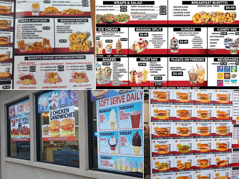 Five Star Burger Menu