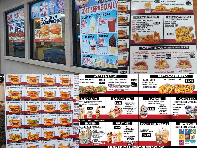 Five Star Burger Menu