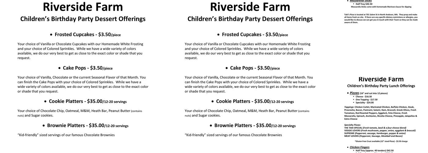 Mann Orchards Menu