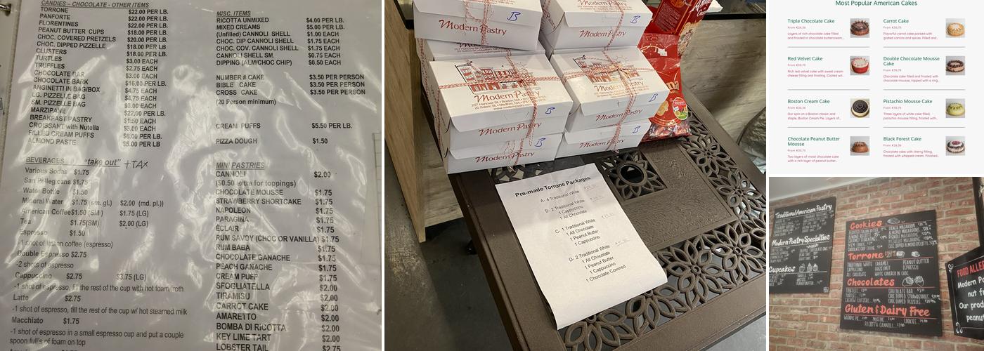 Modern Pastry Shop Menu