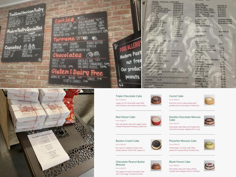 Modern Pastry Shop Menu
