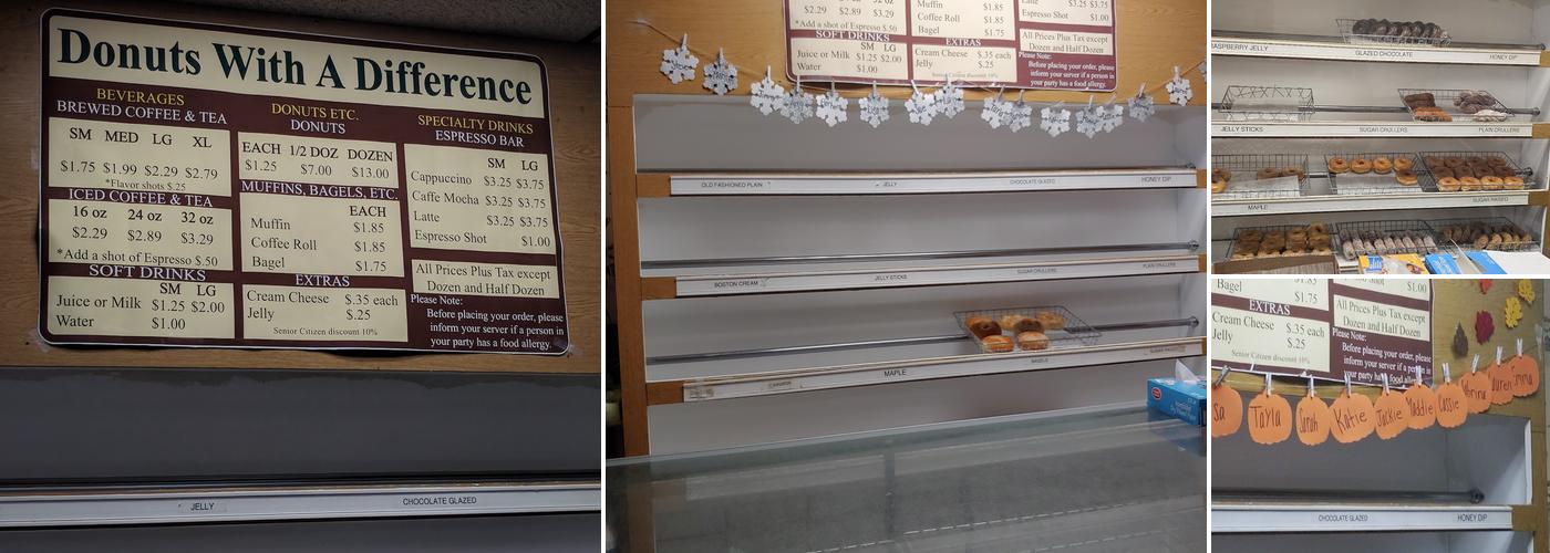 Donuts with a Difference Menu