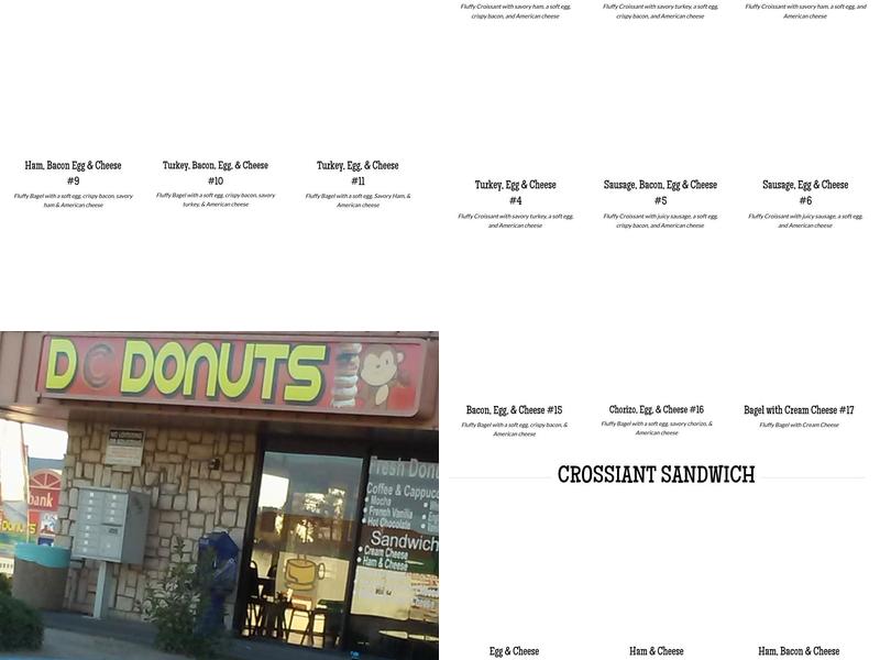 DC Donuts Menu