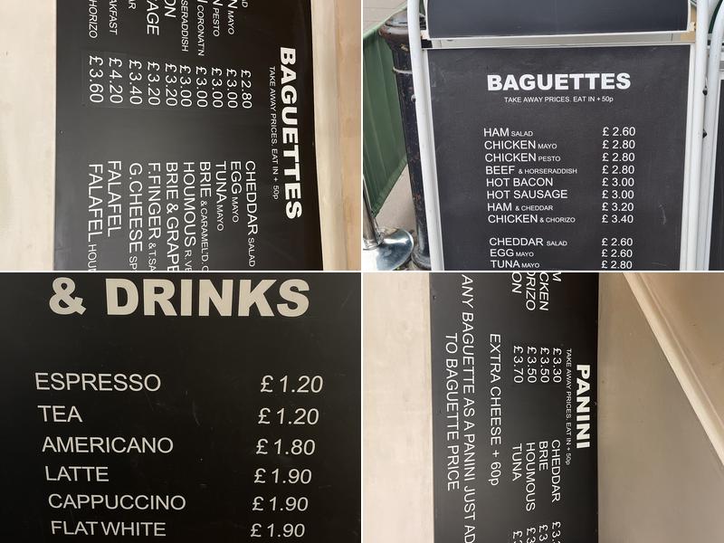 La Baguette Menu