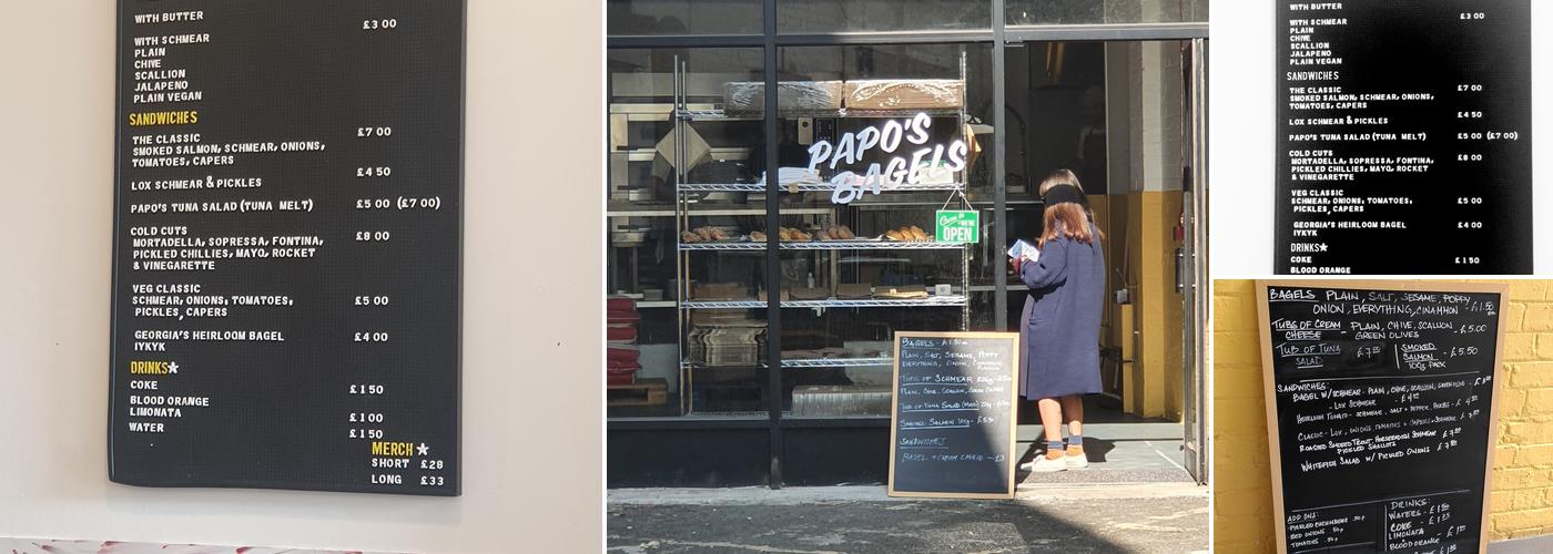 Papo’s Bagels Menu