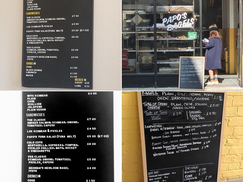 Papo’s Bagels Menu