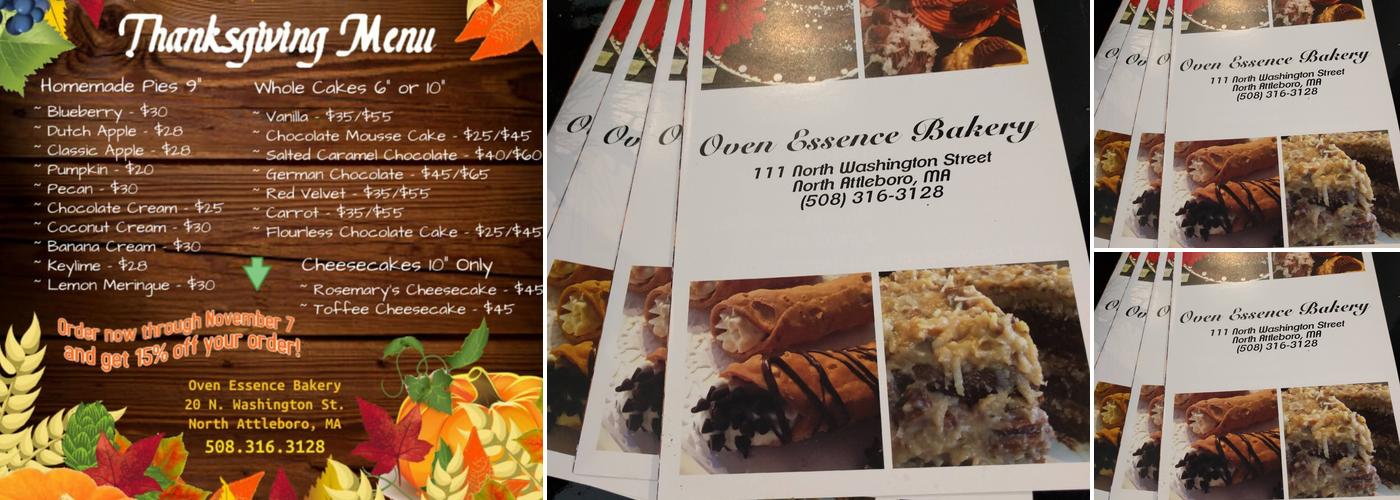 Oven Essence Bakery Menu