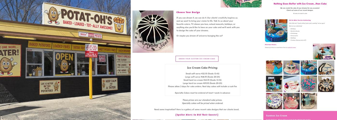 Sundaes Menu
