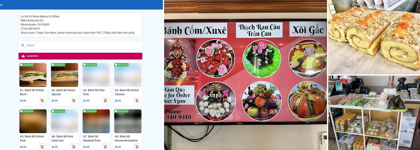 La Vie En Rose Bakery and Coffee Menu