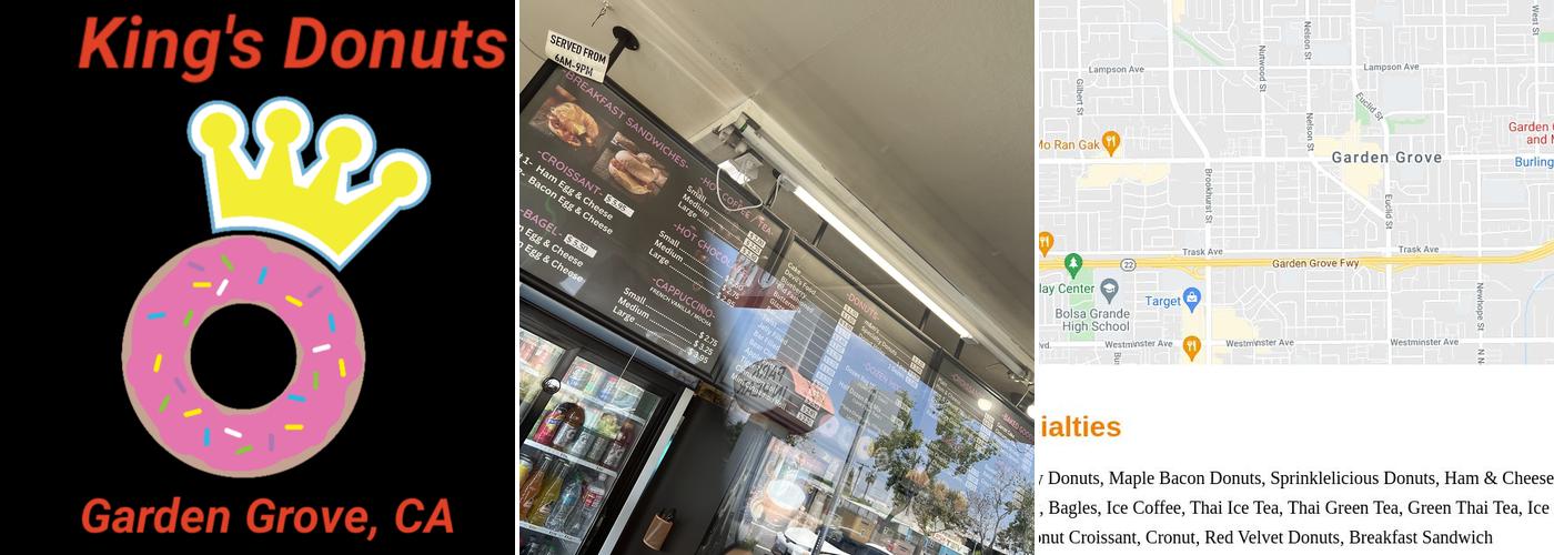 King's Donuts Menu