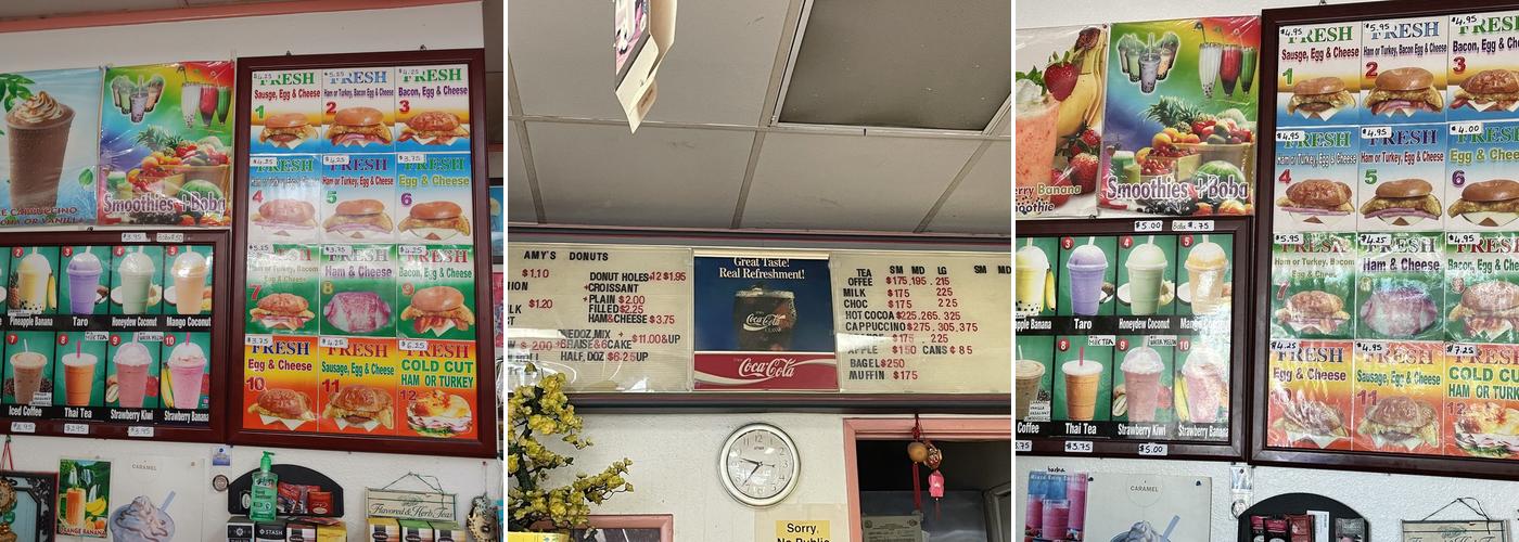 Amy's Donuts Menu