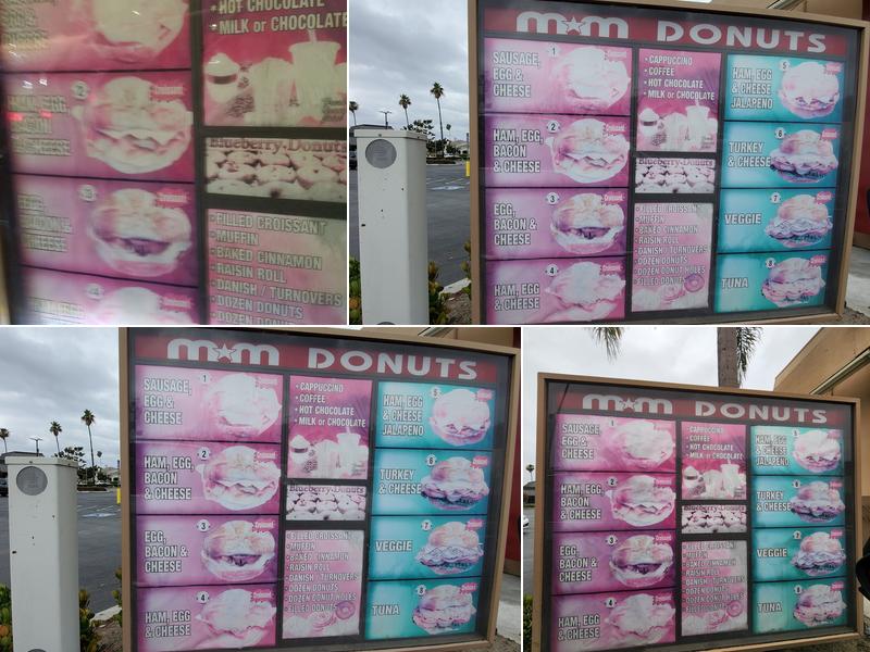 M & M Donuts Menu