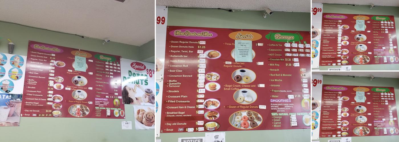 Donuts & Sandwiches Menu