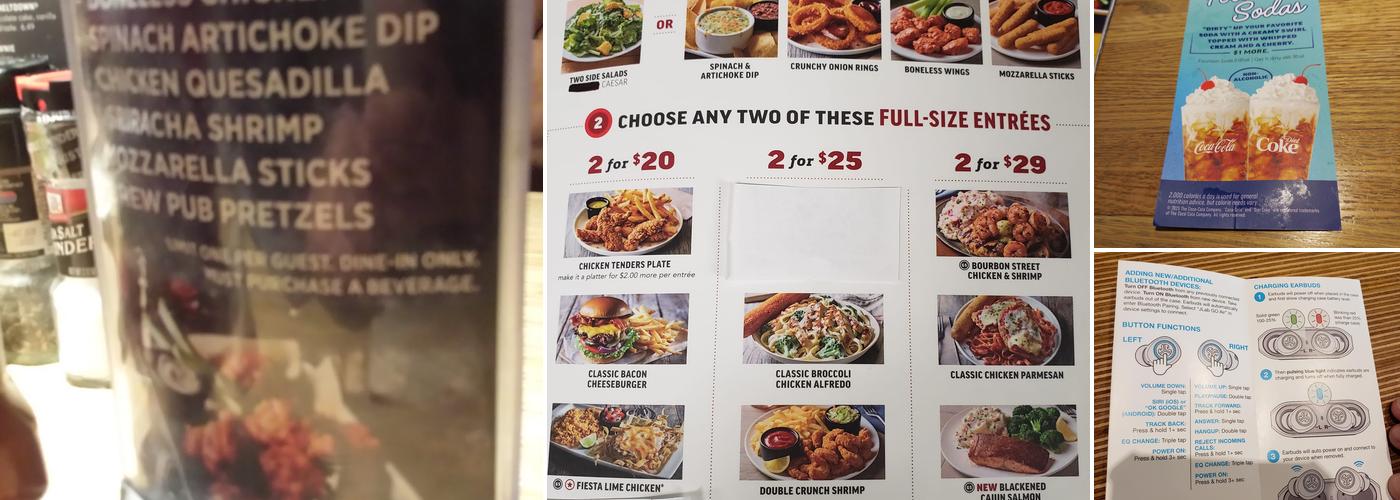 Applebee's Grill + Bar Menu