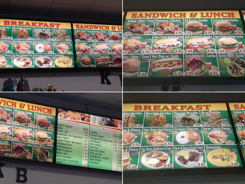 Kb Donuts and sandwiches Menu