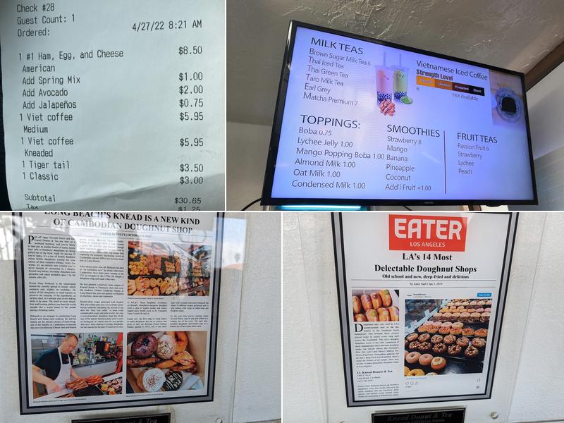 Knead Donuts & Tea Menu