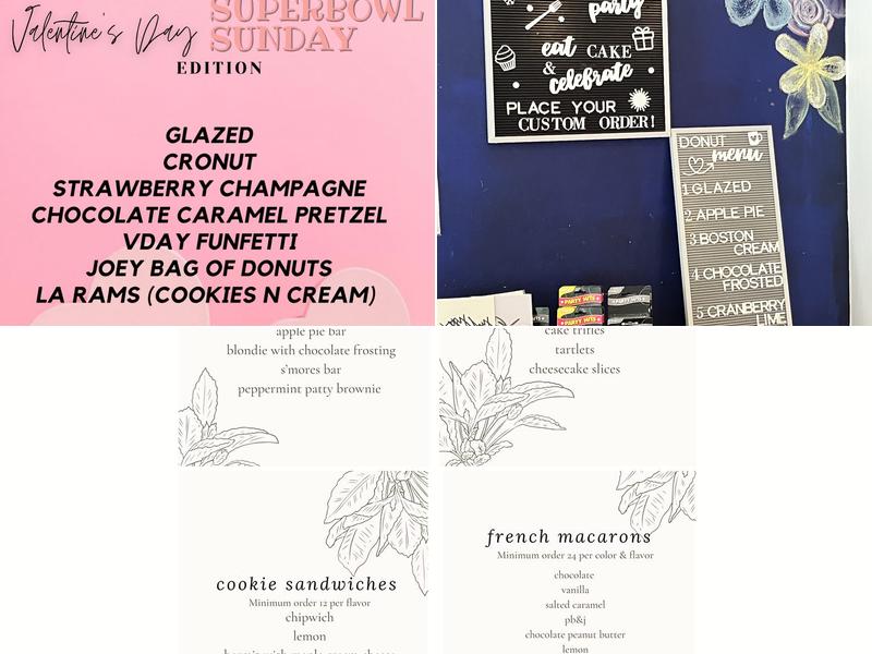 Guilty Bakery Menu
