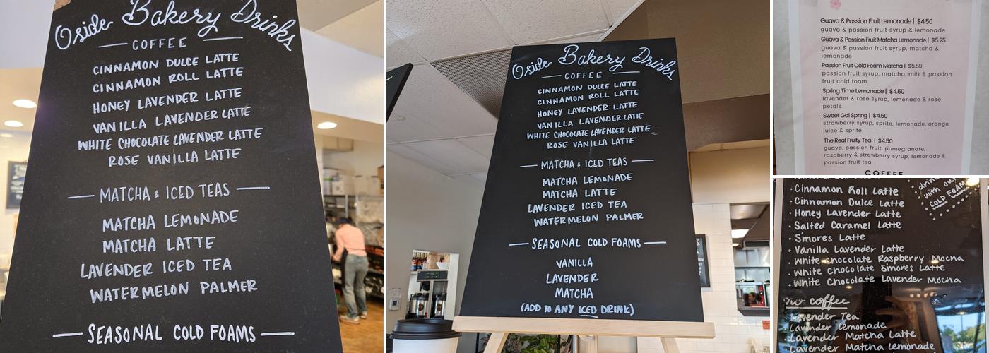 O'side Bakery Menu