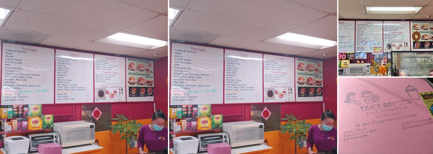 Tans Donuts Menu