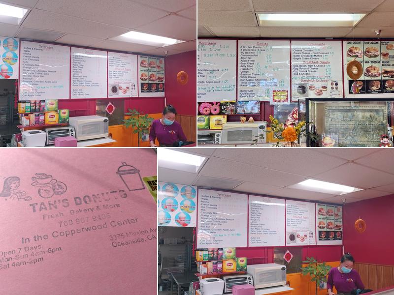 Tans Donuts Menu