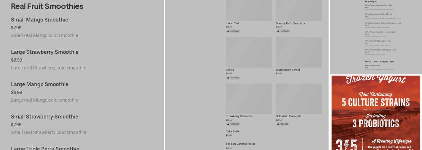 Fallbrook FroYo Menu