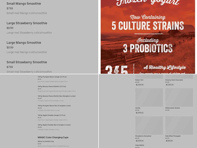 Fallbrook FroYo Menu