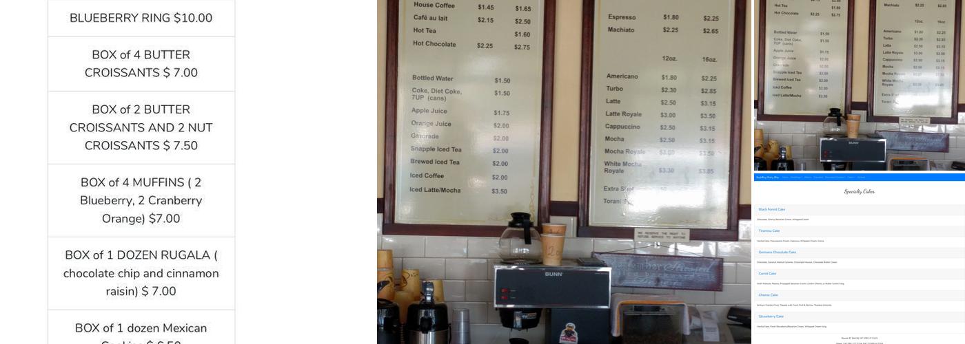 Heidelberg Pastry Shop Menu