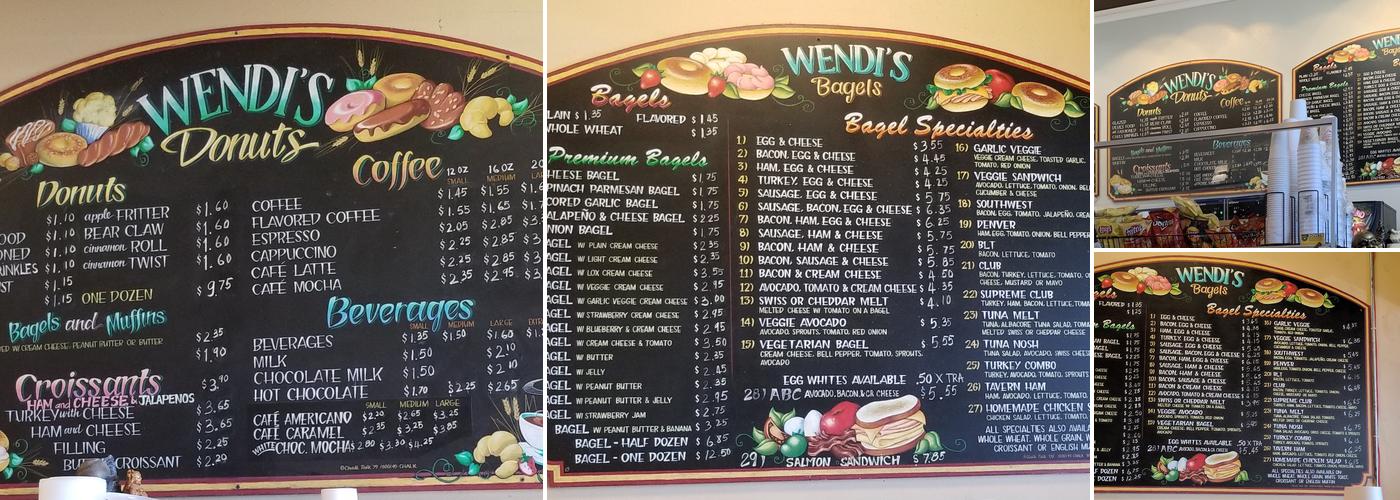 Wendi's Donuts Menu