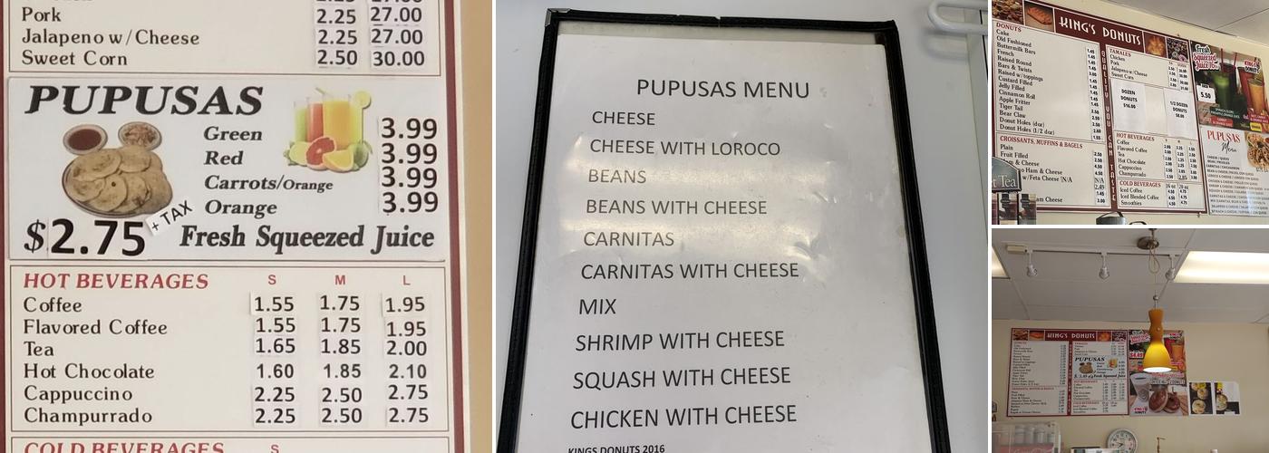 King's Donuts Menu