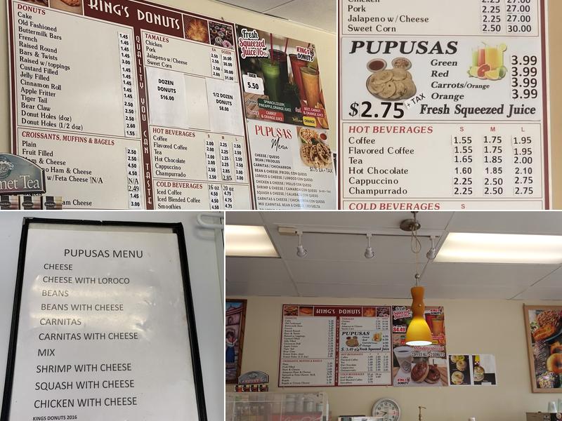 King's Donuts Menu