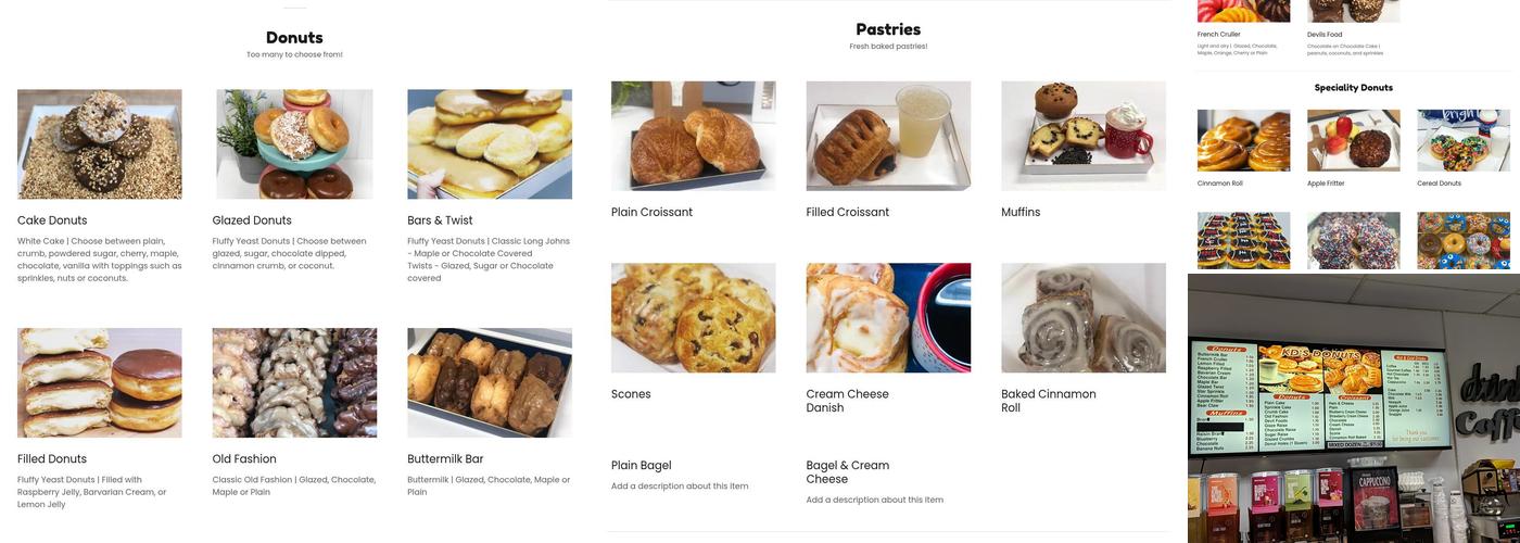 KD's Donuts Menu