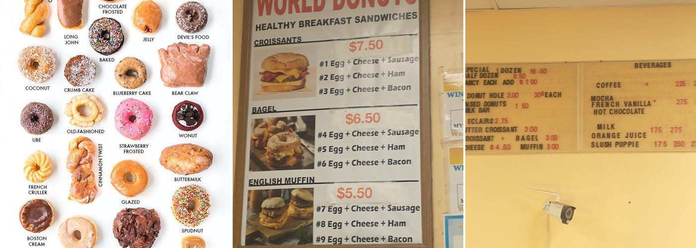 World Donuts Menu