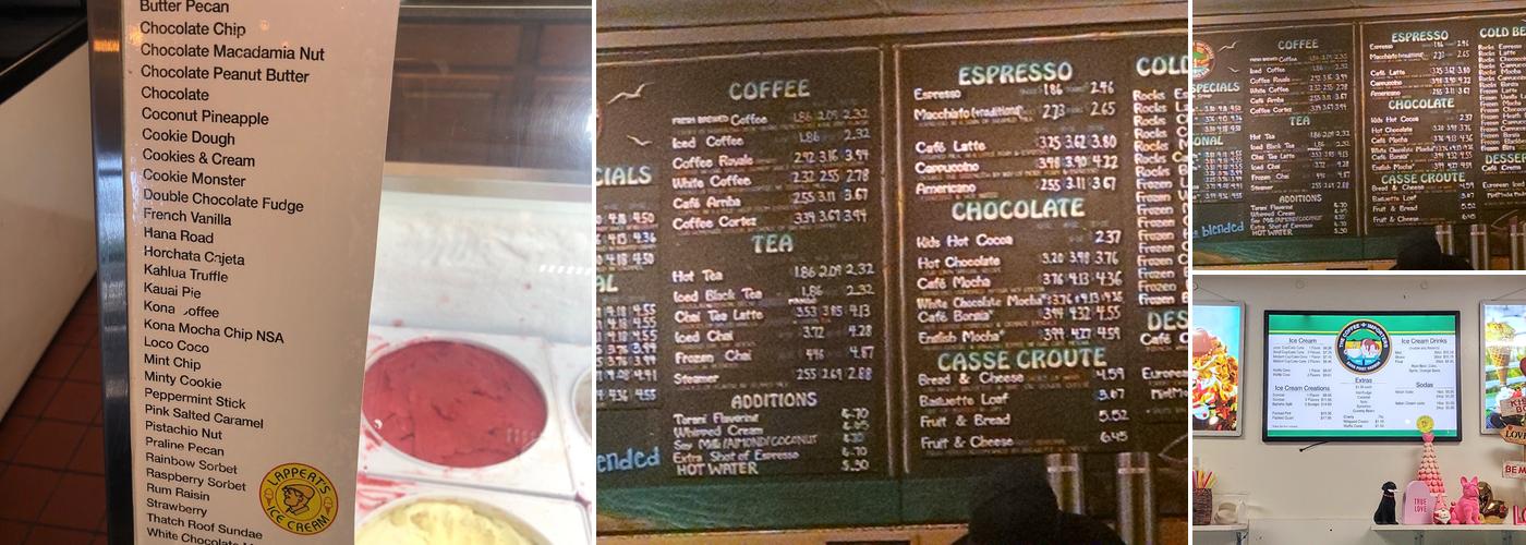 Scoop Deck Ice Cream Menu