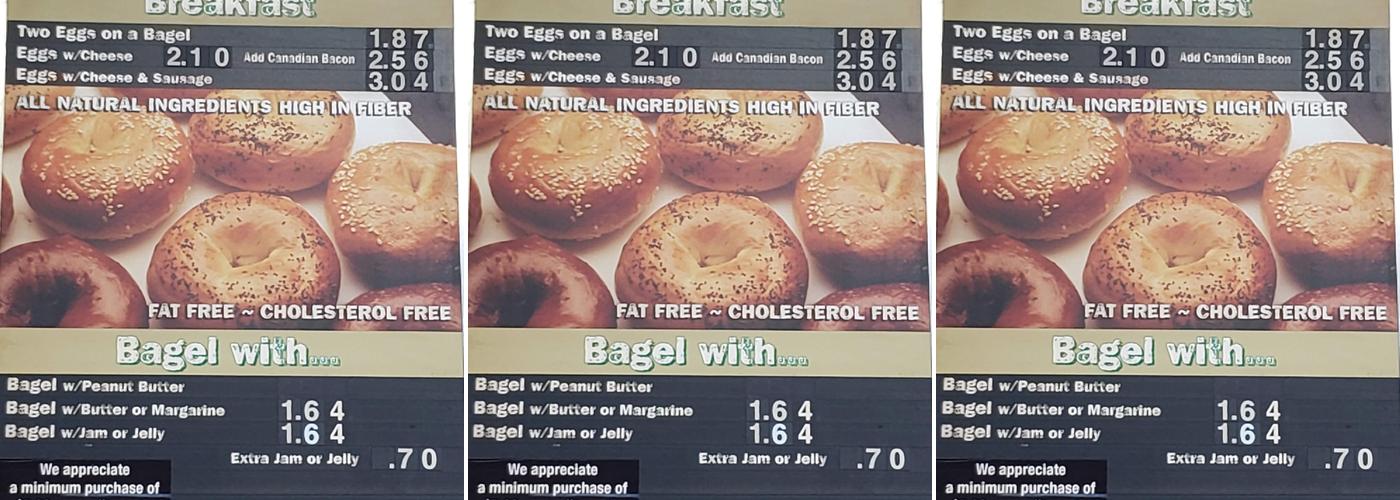 Bagel World Menu