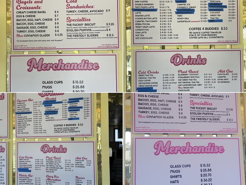 Friendly Doughnuts Menu