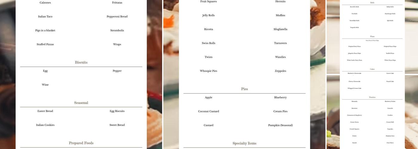 Borrelli's Bakery Menu