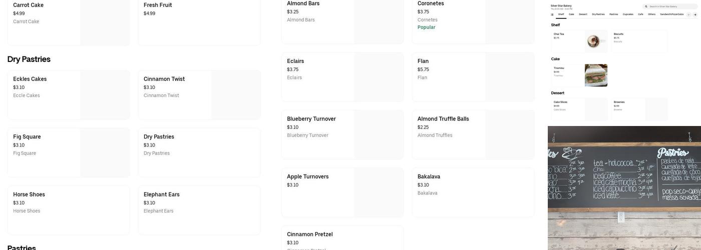 Silver Star Bakery Menu