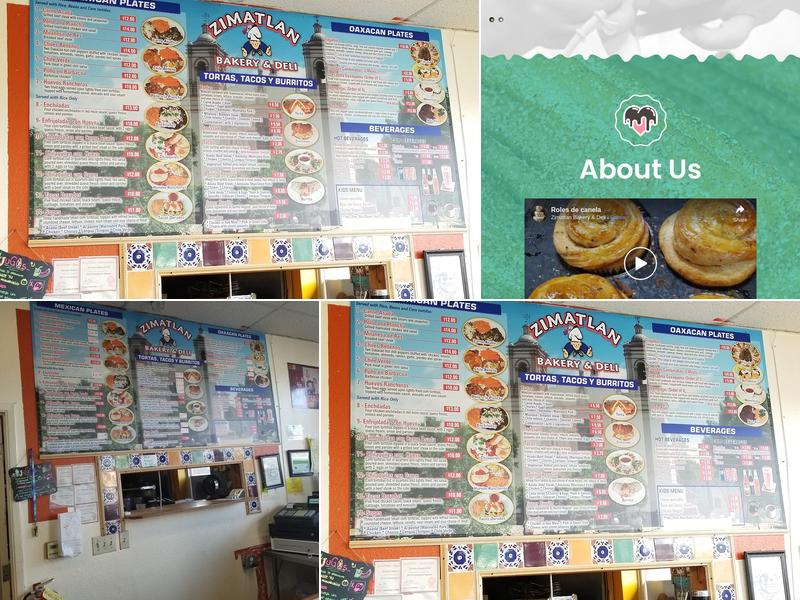 Zimatlan Bakery & Deli Menu
