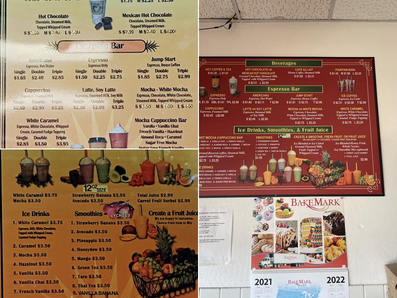 Sunshine's Donuts Menu