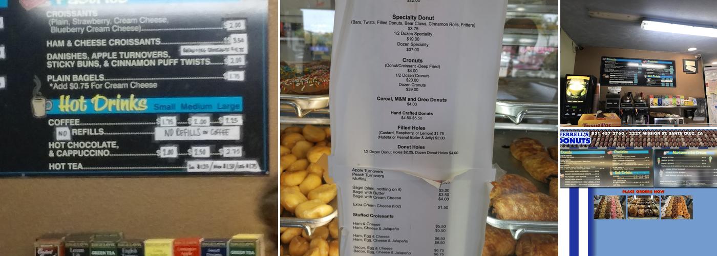 Ferrell's Donuts Menu